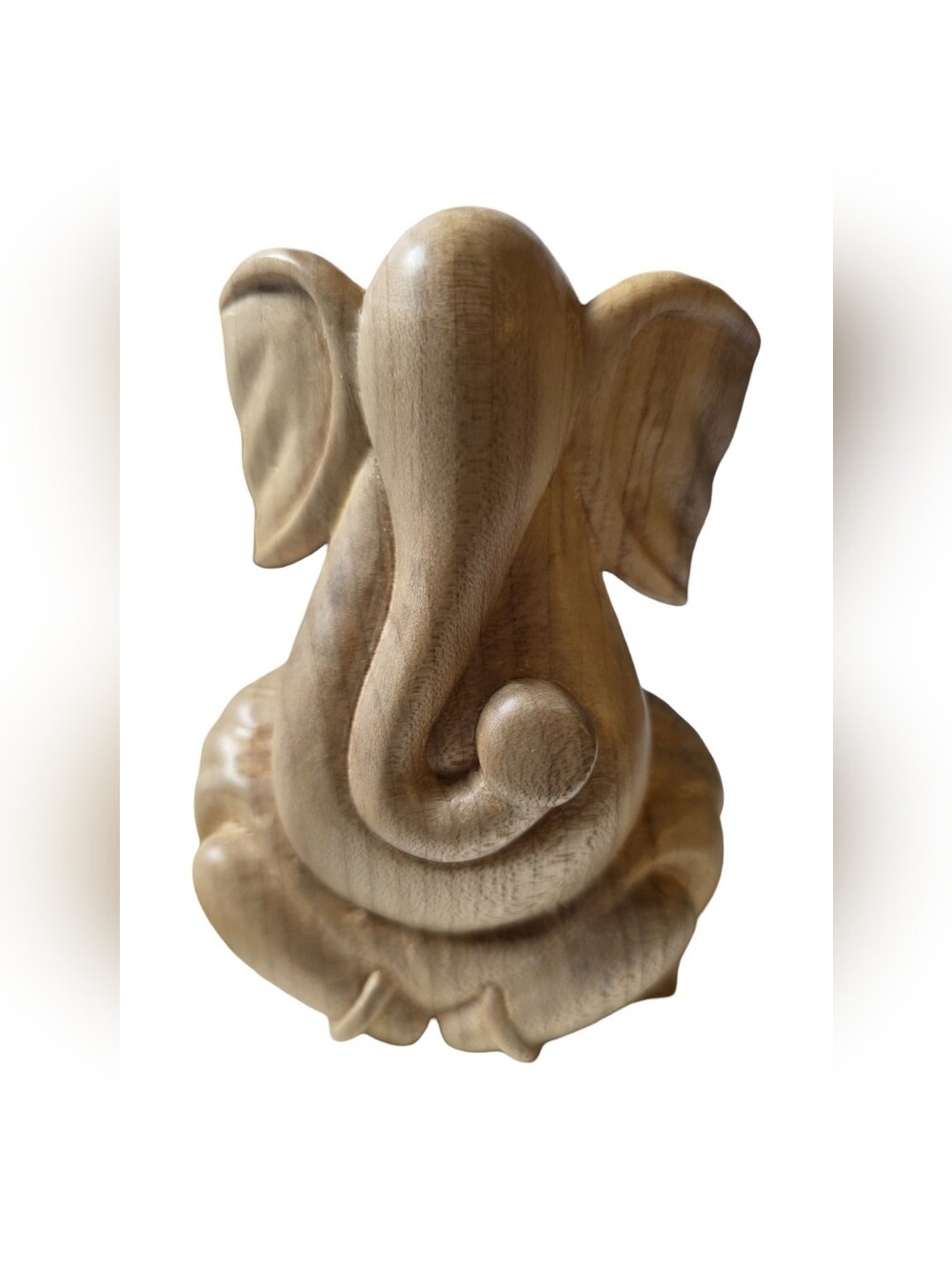 ODISRI Hand-Carved Ganesha Wooden Elephant Sculpture From Natural Wood W Giftbag